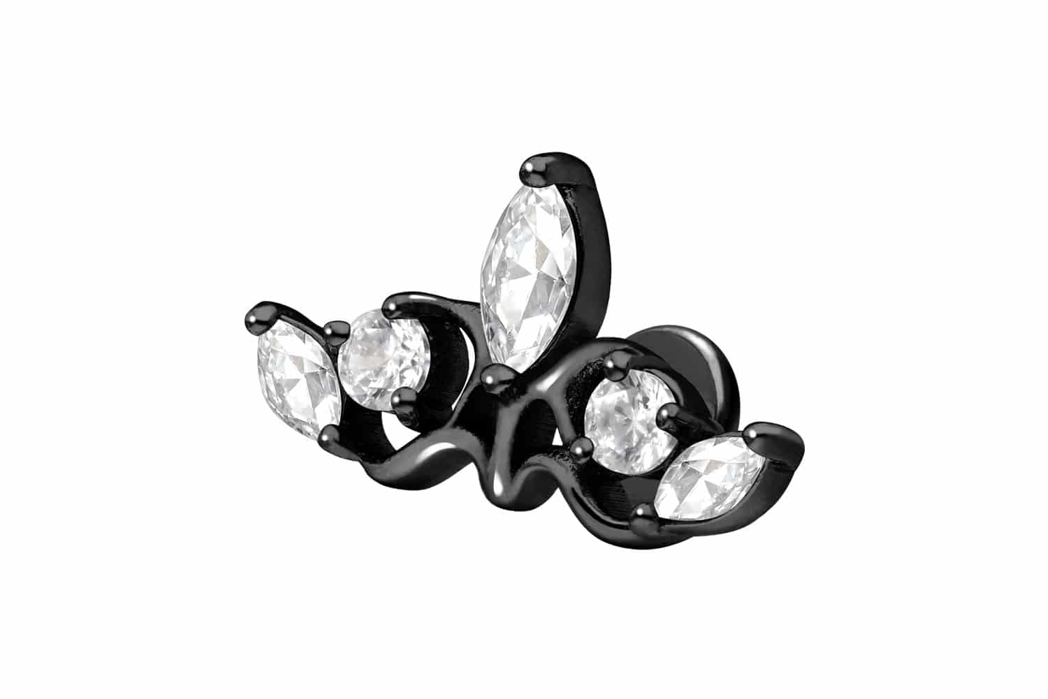 Titan Labret Piercing mit Innengewinde GOTISCHE KRONE